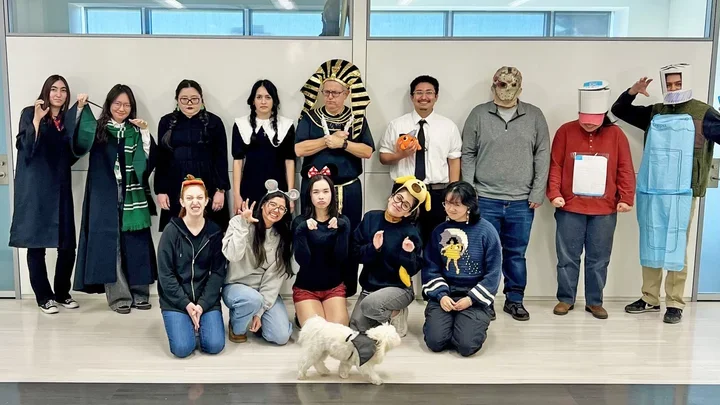 Butler lab group in halloween costumes