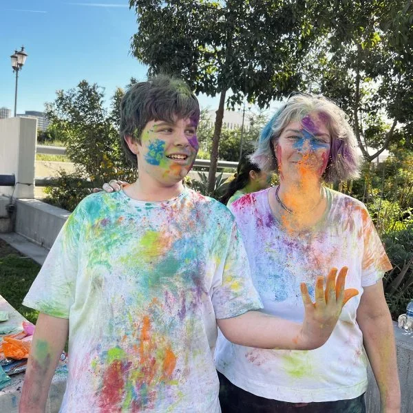 Samantha and Jonas at Holi celebration