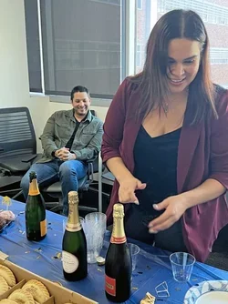 Sandy at thesis defense party