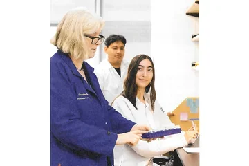 A group of students in a lab