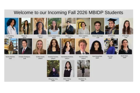 Incoming graduate students for the 2026 MBIDP class