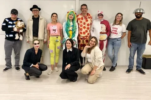 Butler lab group in Halloween costumes