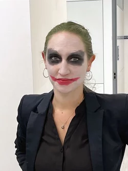 Sonic dressed as the Joker for Halloween