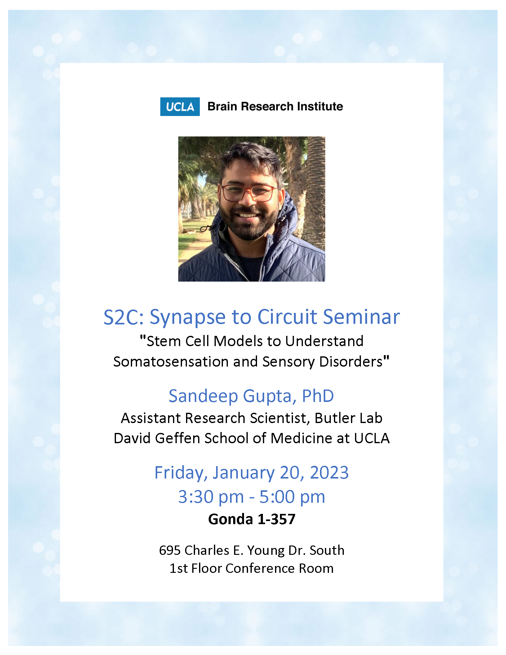 Sandeep gives Synapse to Circuit seminar